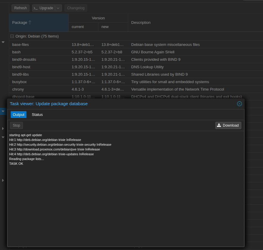 Aktualizacja Proxmox